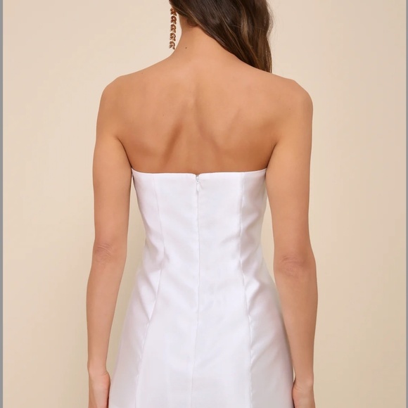 NWT Lulus Strapless White Mini Dress Bridal Engagement Wedding - Picture 3 of 5
